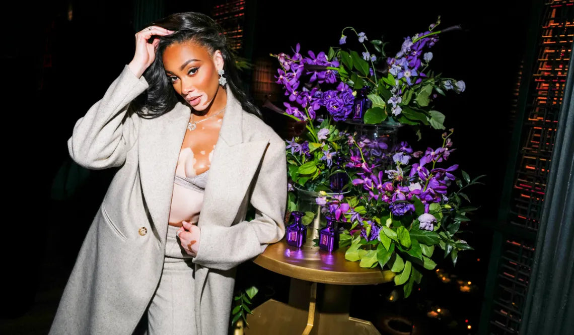 Winnie Harlow's Effortlessly Sharp Look at the Aroma360 Fragrance Launch: Unveiling the Essence of Style