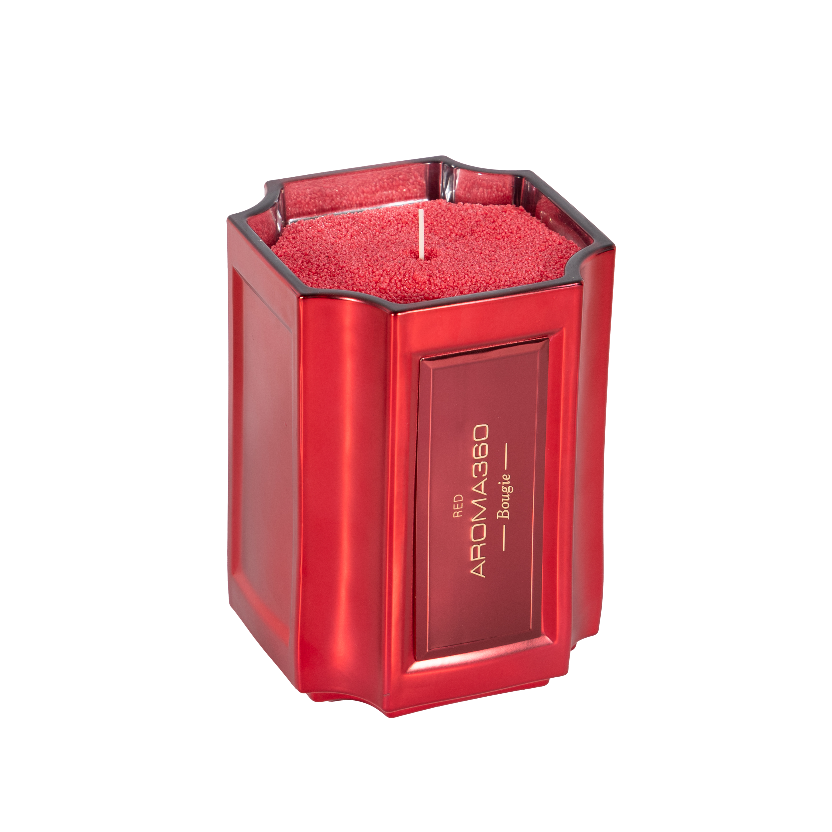 The Bougie Sand Wax Set features a 40oz scented sand wax, 30 candle wicks, and a stunning 33oz recyclable metallic vessel. Available in Blue, Red, Black, Green, and Purple scents, this eco-friendly, refillable candle set offers a sustainable and opulent ambiance.